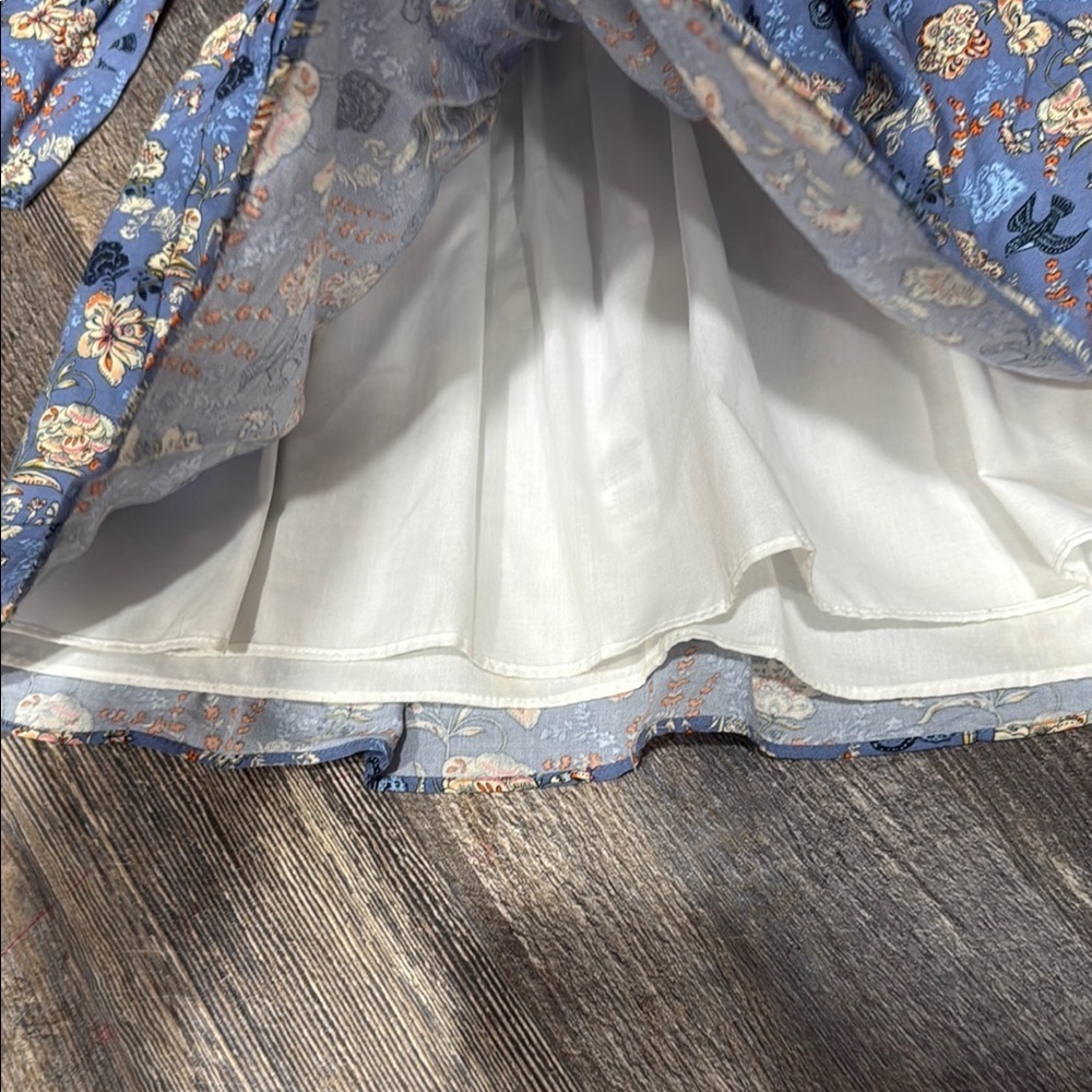 Floral Blue Kids Dress - Picture 3 of 8